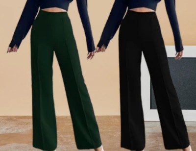 Lecowar Regular Fit Women Green, Black Trousers