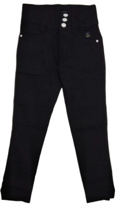 Methyl Regular Fit Girls Black Trousers