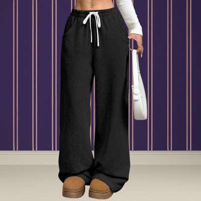 Jenil Fashion Relaxed Women Black Trousers