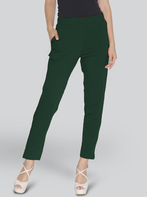 Lyra Regular Fit Women Dark Green Trousers