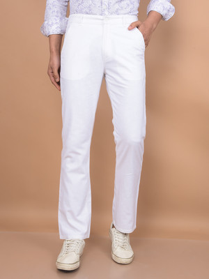 CRIMSOUNE CLUB Straight Fit Men White Trousers