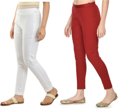 Nael Fashion Regular Fit Women White Trousers