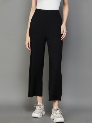 Ginger by Lifestyle Regular Fit Women Black Trousers