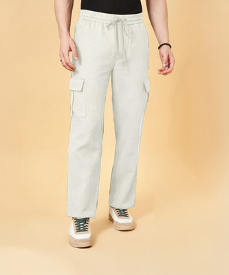 INDICLUB Loose Fit Men Beige Trousers