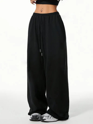 Daphne Maurier Loose Fit Women Black Trousers