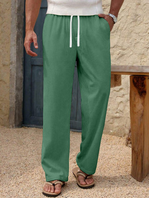 Rajovati Loose Fit Men Green Trousers