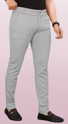chirag enterprises Regular Fit Men Grey Trousers