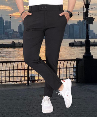 THE PVR CLOTHING Straight Fit Men Black Trousers
