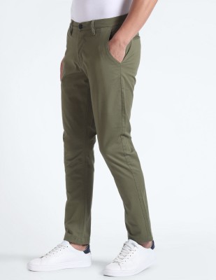 FLYING MACHINE Slim Fit Men Green Trousers