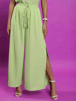 Tokyo Talkies Regular Fit Women Green Trousers