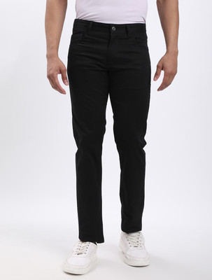 INDIAN TERRAIN Slim Fit Men Black Trousers