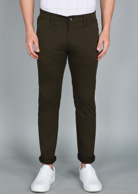 WROGN Slim Fit Men Brown Trousers