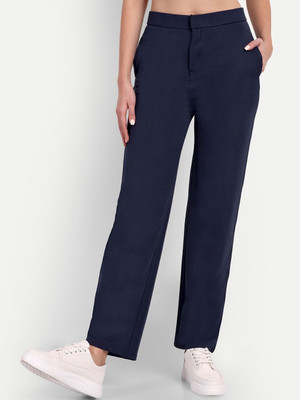 Broadstar Straight Fit Women Blue Trousers