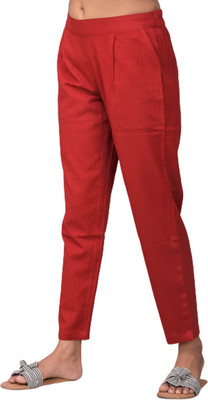 Alexa Eva Regular Fit Women Maroon Trousers