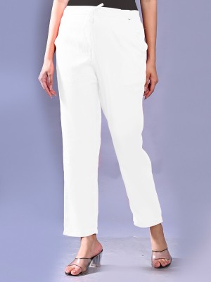 QuaClo Regular Fit Women White Trousers