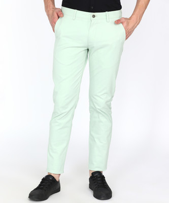 PETER ENGLAND Slim Fit Men Green Trousers