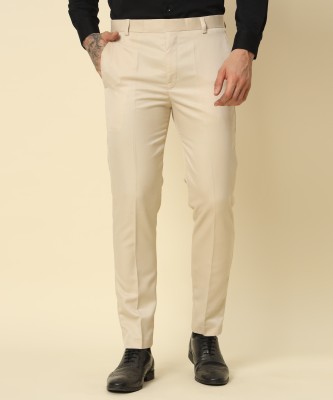 TDE Regular Fit Men Cream Trousers