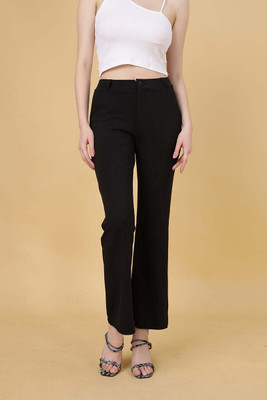 INDIANRANG Regular Fit Women Black Trousers