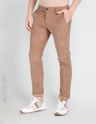 ARROW Slim Fit Men Brown Trousers