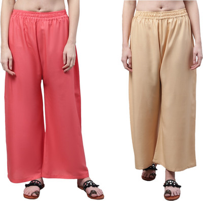 legitlooks Loose Fit Women Beige, Orange Trousers