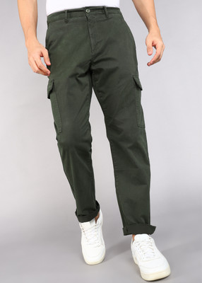 Louis Philippe Jeans Straight Fit Men Green Trousers