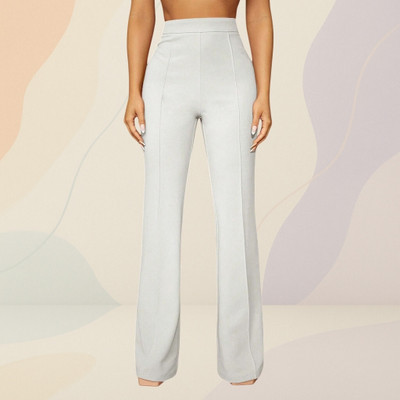 Anitafashion Loose Fit Women White Trousers