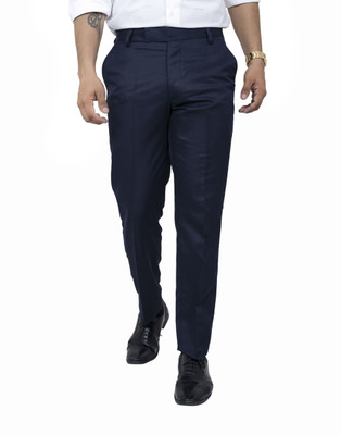 ALJAAMI Regular Fit Men Blue Trousers