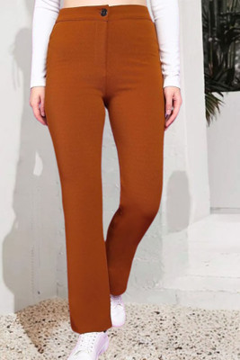 POPWINGS Relaxed Women Orange Trousers