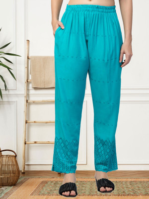 Shaukiya Relaxed Women Light Blue Trousers