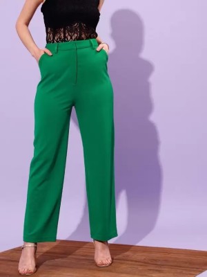 MSAVTECH Flared Women Green Trousers