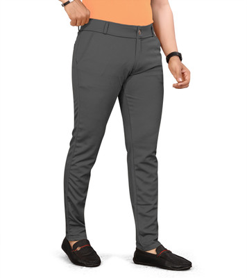 SIOX Slim Fit Men Grey Trousers