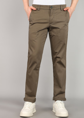 Arrow Sport Slim Fit Men Dark Green Trousers