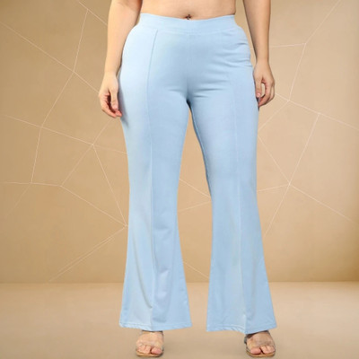 Anitafashion Loose Fit Women Light Blue Trousers