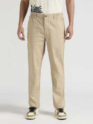Pepe Jeans Straight Fit Men Beige Trousers