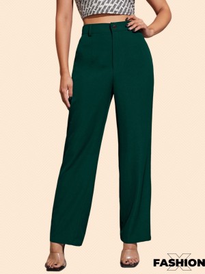 Fashion feverr Regular Fit Women Green Trousers