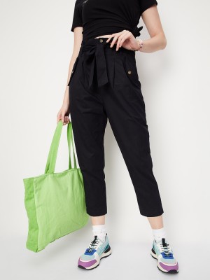 MAX Regular Fit Women Black Trousers