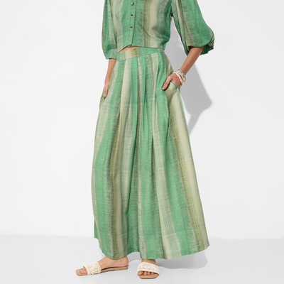 Akkriti by Pantaloons Flared Women Green Trousers