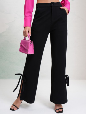 Tokyo Talkies Regular Fit Women Black Trousers