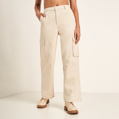 SF Jeans by Pantaloons Comfort Fit Women Beige Trousers