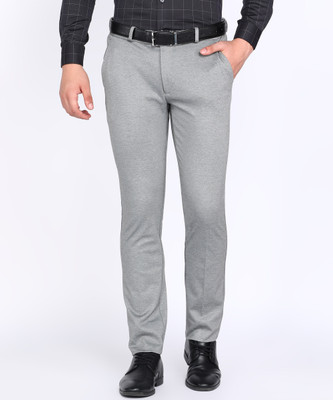 PETER ENGLAND Slim Fit Men Grey Trousers