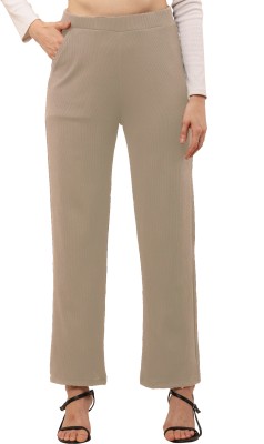 PRINCE.X Straight Fit Women Grey Trousers