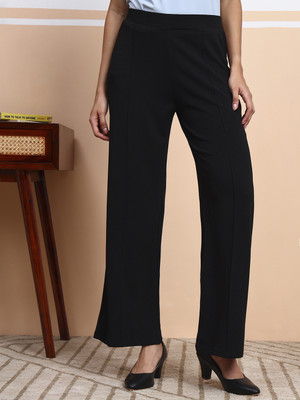 fithub Relaxed Women Black Trousers