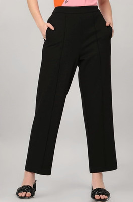 Smartvision Slim Fit Women Black Trousers