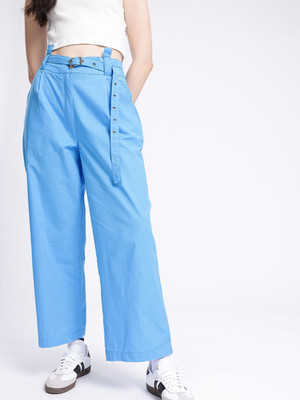 Glitchez Regular Fit Women Blue Trousers