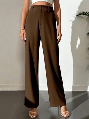 NEXT ONE Straight Fit Women Brown Trousers