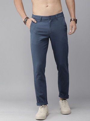 Roadster Regular Fit Men Dark Blue Trousers