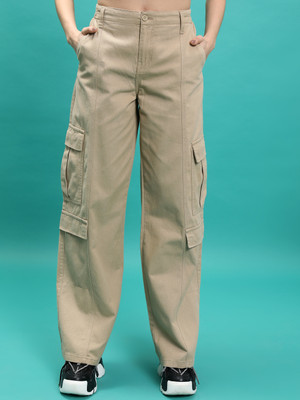 Tokyo Talkies Regular Fit Women Khaki Trousers