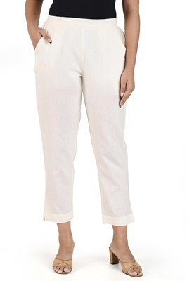 Oxinexx Regular Fit Women White Trousers