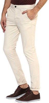 FUBAR Slim Fit Men Cream Trousers