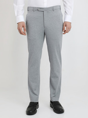 PARK AVENUE Slim Fit Men Grey Trousers